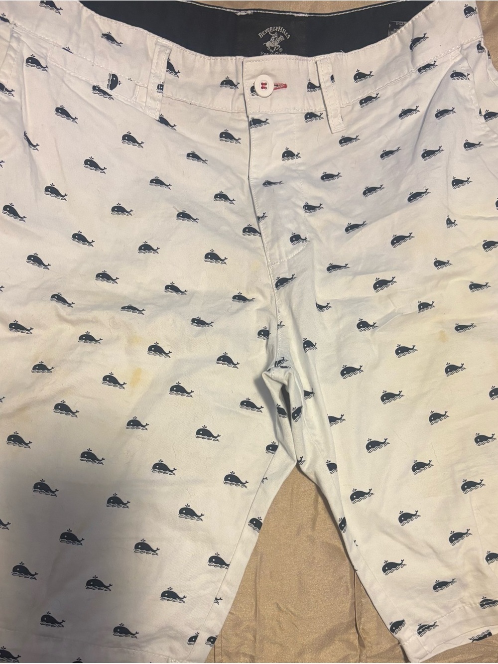 Beverly Hills Polo Club White Whale Print Shorts